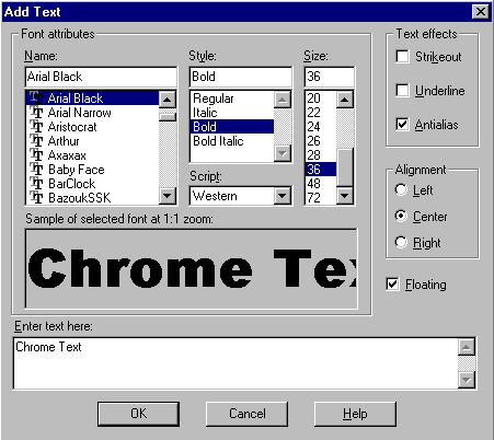 Add Text Dialog