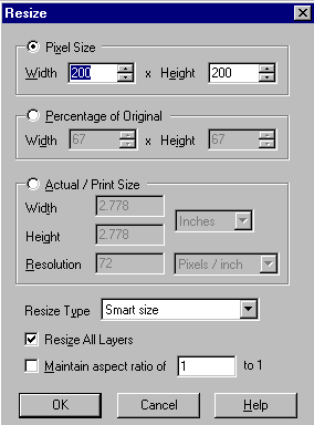 Resize Control Panel